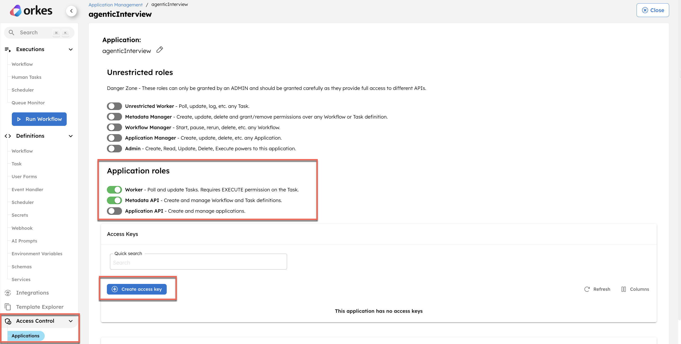 Application in Orkes Conductor