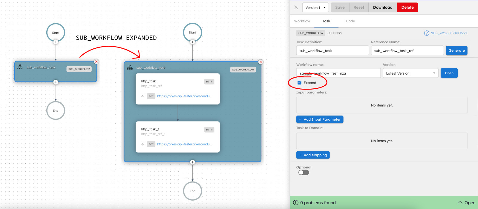 Expand & collapse sub workflows from Conductor UI