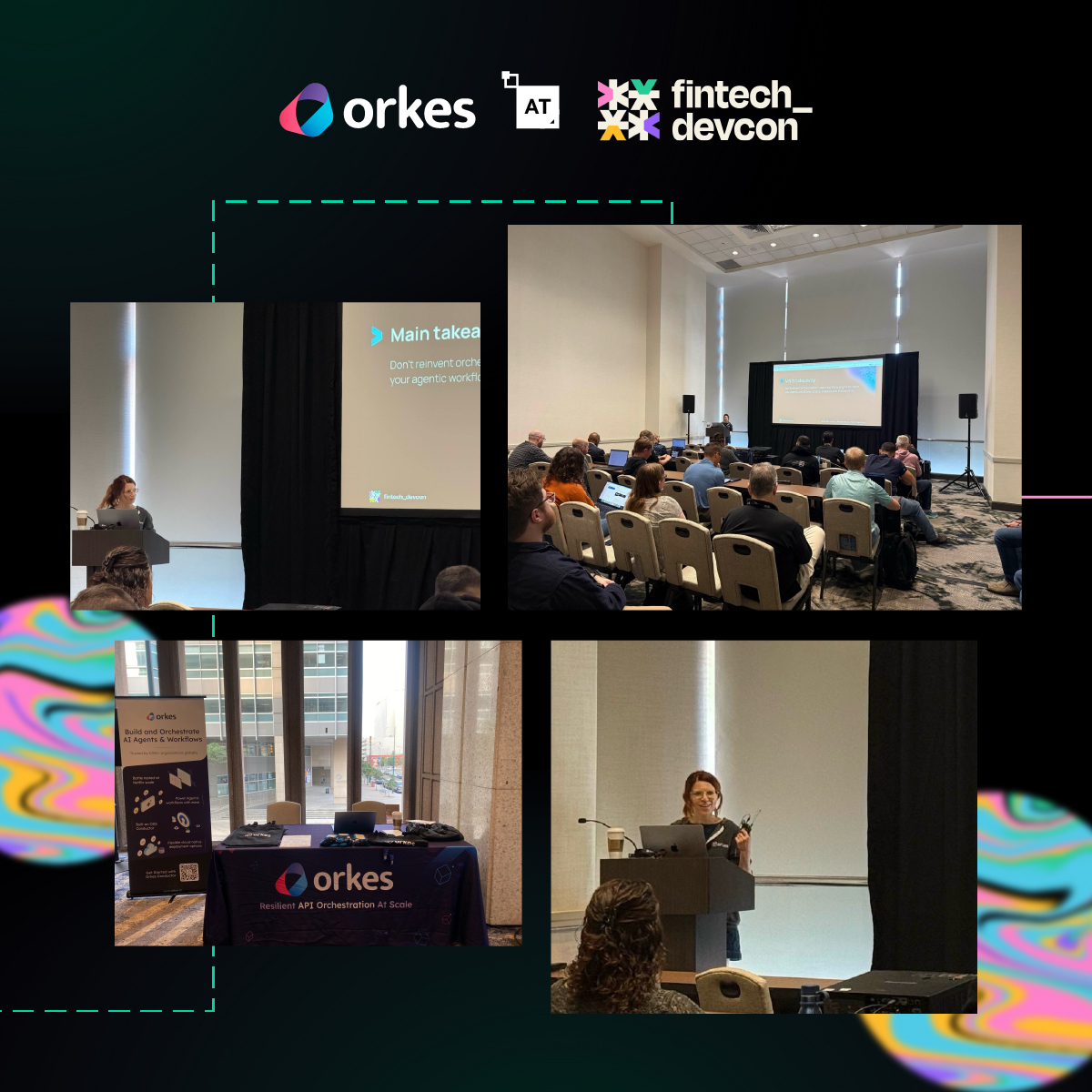 Blog cover showing a few photos from the fintech devcon conference.